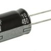 Kondensator 10 μF 450V dc Promieniowe Panasonic Przewód promieniowy roztaw: 5 mm EEUEE2W100U