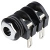 Złącze Jack 6,35 mm Żeński Mono Montaż na płytce drukowanej Czarny 2 kV DC 5A