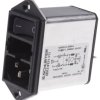Gniazdo IEC z filtrem2 10A C14 Schurter Montaż na panelu 5 x 20mm