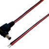 DC connection cable, 2 m, red/black, plug 2.1 x 5.5 mm, angled to open end, 072017