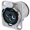 XLR panel socket, 3 pole, silver-plated, metal, NC3FD-V