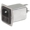 Suppressor filter IEC plug C14, 50 to 60 Hz, 6 A, 250 VAC, faston plug 6.3 mm, 5707.0603.313