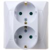 Akcent Gniazdo Podwójne Z/U Schuko Z Przesłonami Białe Gp-2Asp/00