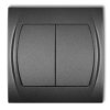 LOGO Wyłącznik pojedynczy ze schodowym podświetlany (dwa klawisze bez piktogramów wspolne zasilanie) grafitowy 11LWP-10L.11 KARL