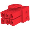 Plug housing, 6 pole, pitch 3.96 mm, straight, red, 368576-2