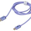 Kabel USB 2.0 USB A wtyk - USB C wtyk 1,2m fioletowy tekstylny CAJY000405