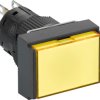 Pushbutton, illuminable, groping, 1 Form C (NO/NC), waistband rectangular, yellow, front ring black, mounting Ø 16 mm, XB6EDW5B1