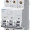 Wyłącznik nadprądowy MCB, Typ A, 3-biegunowy, 16A, 400V, 60V, na szynę DIN, Siemens, 5SY