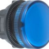 Signal light, illuminable, waistband round, blue, front ring black, mounting Ø 22 mm, ZB5AV063