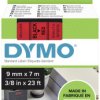 Taśma do nadruku D1 DYMO S0720720, 9 mm x 7 m, Kolor taśmy: czerwony / Kolor nadruku: czarny DYMO S0720720, 9 mm x 7 m,