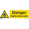 Worksafe SS45P10 Safety Sign Danger Highly Flammable - Rigid Plastic - PK10