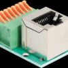 90653 Cat.5e RJ45 socket 90° / terminal block, push-button