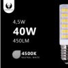 Żarówka Led E14 Corn 4.5W 230V 4500K 450Lm Forever Light Rtv003656