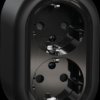 WDE015996 Socket outlet, 2-gang, surface-mounted, black, round, Renova