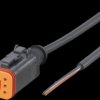 Sensor actuator cable, DEUTSCH cable socket, straight to open end, 6 pole, 1 m, PUR, black, 4 A, E12549