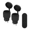 Zestaw bezprzewodowych gniazd MINI, sterowanych pilotem 2+1, 2300W, IP44,RS-7