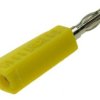Wtyk bananowy; 4mm; 1.107.Y; żółty; 45mm; lutowany; wtykany (gniazdo bananowe 4mm); 19A; 60V; mosiądz niklowany; PE; Amass; RoHS