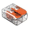 Szybkozłączka instalacyjna 2x0,2-4mm2 transparentna rozpinana z dźwigniami linka/drut 1szt. 221-412 WAGO