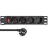 Qoltec Aluminiowa Listwa zasilająca PDU do RACK 10 1U 16A 4xSCHUKO 1.8m