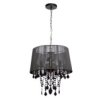 Żyrandol Mona Z Czarnym Kloszem Na Łańcuszku Do Salonu Lp-5005/3P Czarna...