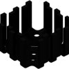Finger shaped heatsink, (L x W x H) 45 x 45 x 25.4 mm, 6 K/W, black anodized, 10034939