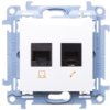 Simon 10 Gniazdo Rj45 Kat 6 + Gniazdo Telefoniczne Rj12 Białe C6t.01/11