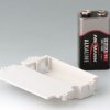 Battery compartment, 1 x 9 V, ABS, white, for 9 V block, A9174003