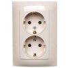 Simon 10 Gniazdo Podwójne Schuko Z Przesłonami Kremowe 16A 250V Ip20 Cgsz2z/41