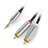 Przewód Jack 3,5mm - 2xRCA - czarny 2,5m - Blow