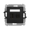 ICON Gniazdo pojedyncze HDMI 2.1 8K i gniazdo komputerowe pojedyncze 1xRJ45 kat 6A 8 stykowe czarny mat 12IGHK-86A KARLIK