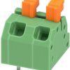 PCB terminal, 2 pole, pitch 5 mm, AWG 24-18, 13.5 A, spring-clamp connection, green, 1864435