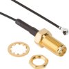 Coaxial cable, SMA jack (straight) to AMC plug (angled), 50 Ω, 1.13 mm micro cable, grommet black, 300 mm, 336313-12-0300