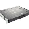 Półka wysuwana do szafy RACK 19 cali 1U 350mm z uchwytem grafit NEKU