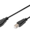 USB 2.0 adapter cable, USB plug type A to USB plug type B, 3 m, black, AK-300102-030-S