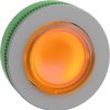 Pushbutton, for universal LED, illuminable, latching, waistband round, orange, front ring light gray, mounting Ø 30.5 mm, ZB5FH5