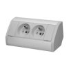 Gniazdo meblowe 2x2P+Z, szaro-srebrne,OR-GM-9005/G