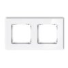 Icon Ramka Uniwersalna Podwójna Kwadratowa - Efekt Szkła (Ramka: Biała Spód:...