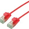 Kabel krosowy ROLINE RM UTP DataCenter Cat.6A (klasa EA), smukły, czerwony, 1 m