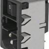 Combination element plug C14, 3 pole, snap-in, plug-in connection, black, KM01.1205.11