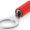 Insulated ring cable lug, 0.3-1.42 mm², AWG 22, 7.92 mm, M8, red, 31895