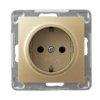 IMPRESJA Gniazdo pojedyncze z uziemieniem schuko złoty metalik GP-1YS/m/28 OSPEL