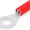 Insulated ring cable lug, 0.3-1.42 mm², AWG 22 to 16, 6.35 mm, M6, red, 320571