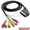 Przewód kabel EURO-CHINCH RCA 6 chinch 1,2m