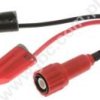 7076-IEC-50-100-RT Kabel koncentryczny 1,0m, wtyk BNC+2x(wtyk bezp. z gniazdem)4mm, czerwony, ELECTRO-PJP, 7076IEC50100RT