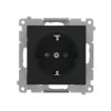 SIMON 55 Gniazdo pojedyncze z uziemieniem SCHUKO z przesłonami szybkozłącza czarny mat TGSZ1CZ.01/149 KONTAKT SIMON