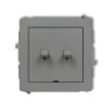 DECO Wyłącznik podwójny świecznikowy w stylu amerykańskim szary mat 27DWPUS-2 KARLIK