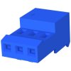 Socket housing, 3 pole, pitch 2.54 mm, angled, blue, 3-640442-3