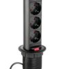 Biurkowy przedłużacz wpuszczany fi 60mm czarny 3x SCHUKO 2x USB AE-BPW3S60-20