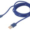 Kabel USB 2.0 USB A wtyk - USB C wtyk 2m niebieski tekstylny CAJY000503