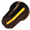 GALKA-1Y16 Gałka potencjometru obrotowego - pasek żółty (na oskę 6 mm) wysokosć 16 mm